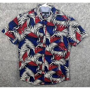 Tommy Hilfiger Camp Floral Slim Fit Men's L Button Down Cotton Vacation Shirt